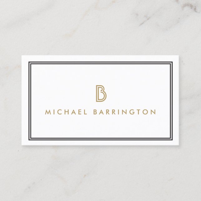 CLASSIC ART DECO MONOGRAM INITIAL LOGO BUSINESS CARD (Front)