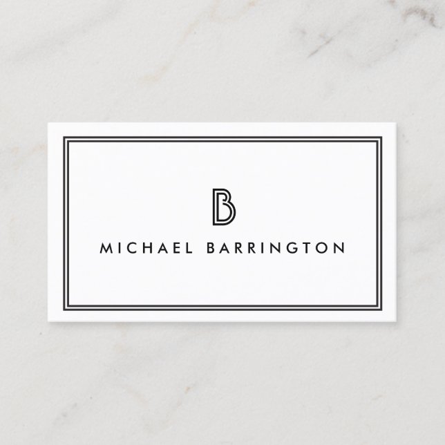 CLASSIC ART DECO MONOGRAM INITIAL LOGO II BUSINESS CARD (Front)