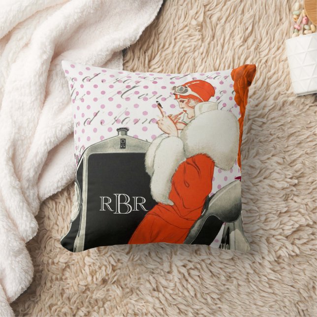 Classic Art Deco Parisian Flapper Fashion Image Cushion (Blanket)