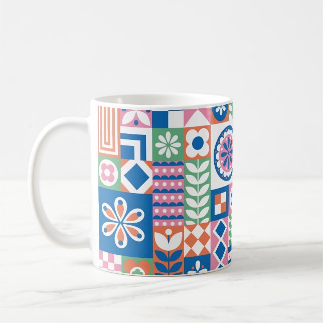 Classic Art Deco Seamless Pattern. Geometric Styli Coffee Mug (Left)