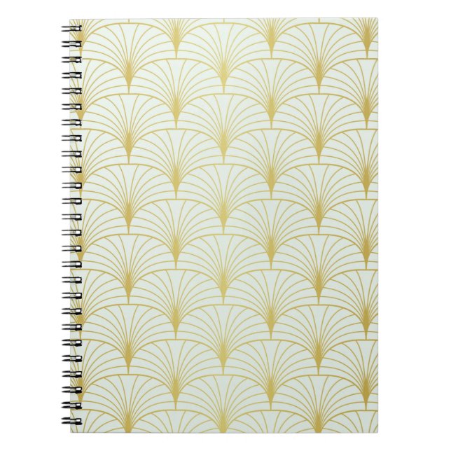 Classic Art Deco Seamless Pattern. Geometric Styli Notebook (Front)