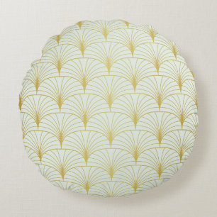 Classic Art Deco Seamless Pattern. Geometric Styli Round Cushion