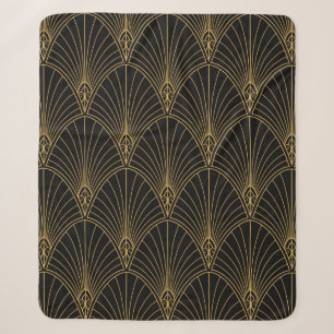 Classic Art Deco Seamless Pattern. Geometric Styli Sherpa Blanket