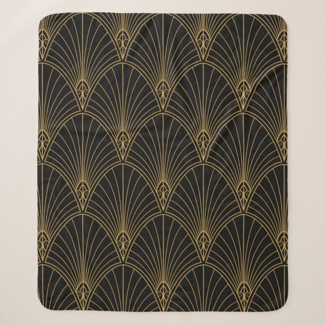 Classic Art Deco Seamless Pattern. Geometric Styli Sherpa Blanket (Front)