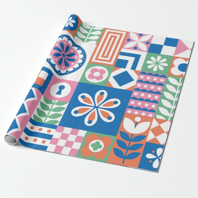 Classic Art Deco Seamless Pattern. Geometric Styli Wrapping Paper (Unrolled)