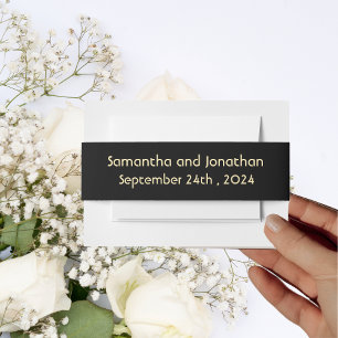 Classic Art Deco vintage Invitation Belly Band
