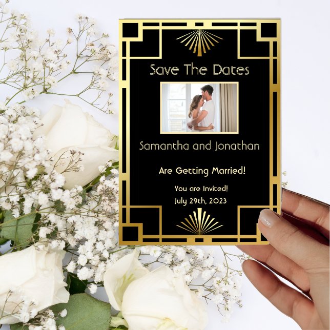 Classic Art Deco Vintage Save the Dates Card (Creator Uploaded)