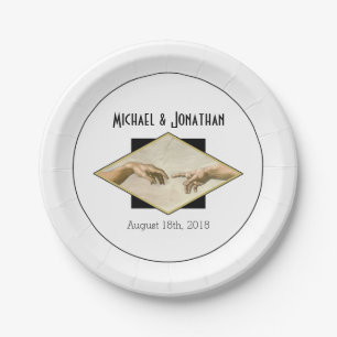 Classic Art Gay Wedding Paper Plate