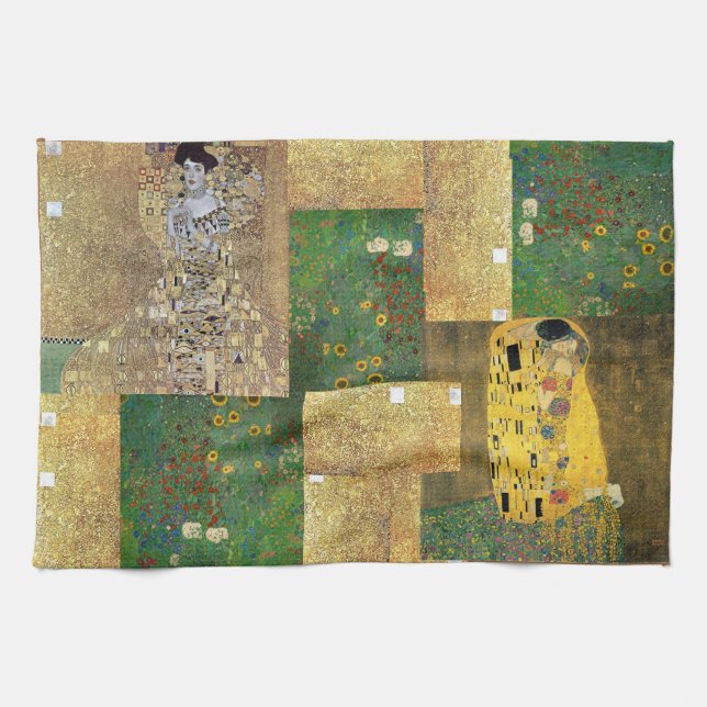 Classic Art Klimt Painting Tea Towel (Horizontal)