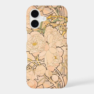 Classic Art Nouveau Peony Garden Pattern by Mucha