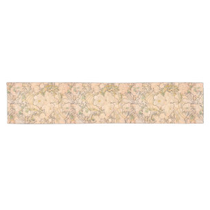 Classic Art Nouveau Peony Garden Pattern by Mucha Short Table Runner
