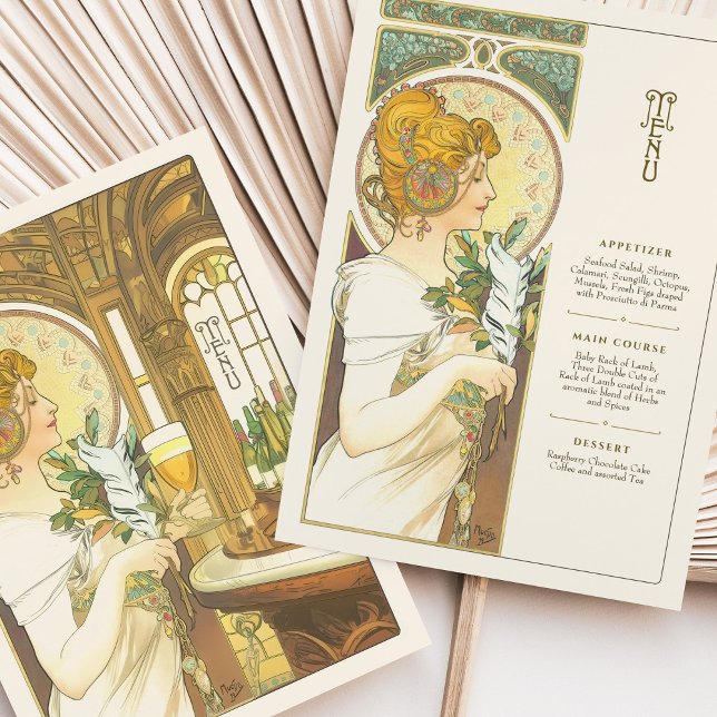Classic Art Nouveau Wedding Menu Card Vintage (Creator Uploaded)