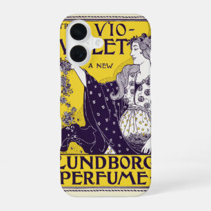 Classic Art Nouveau Woman Purple Flowers Artwork iPhone 16 Case