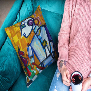 CLASSIC ART WITH A ROBOTIC TWIST CUSHION