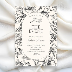 Classic artistic floral invitation