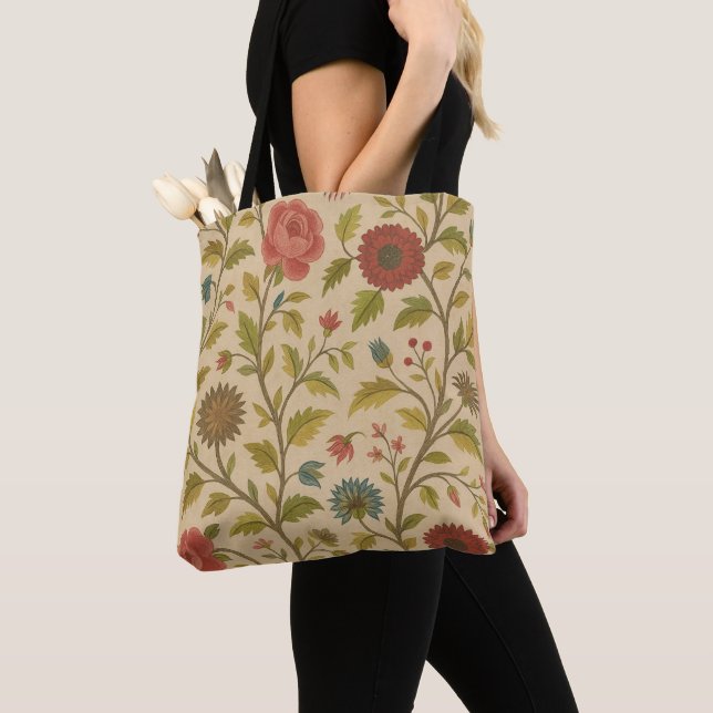 Classic Artistic Vintage Pattern Tote Bag (Close Up)