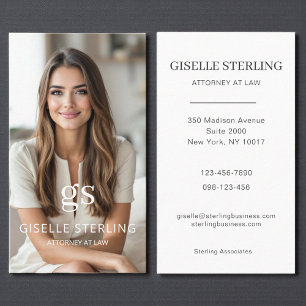 Classic Attorney at Law Professional Photo Business Card