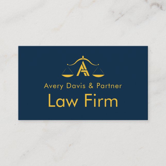 Classic Attorney Justice Scale Business Card (Front)