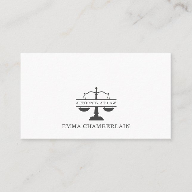 Classic Attorney Lawyer Justice Scale  Business Card (Front)