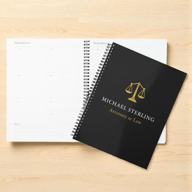 Classic Attorney Scales of Justice Black Gold Planner (Creator Uploaded)