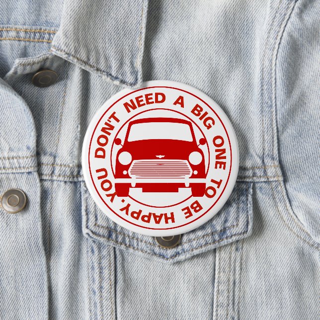 Classic Austin Mini Cooper car 10 Cm Round Badge (In Situ)