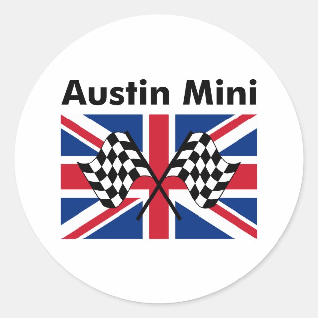 Classic Austin Mini Round Sticker (Front)