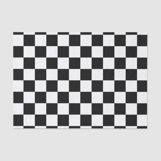 Classic Auto Racing Plaid Chequered Chequered Flag Tissue Paper (Front)