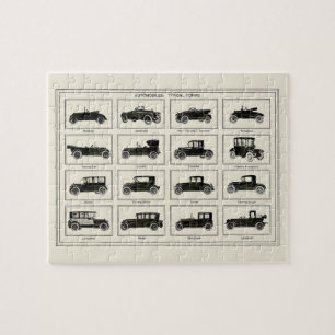 Classic automobile car chart vintage art collector jigsaw puzzle
