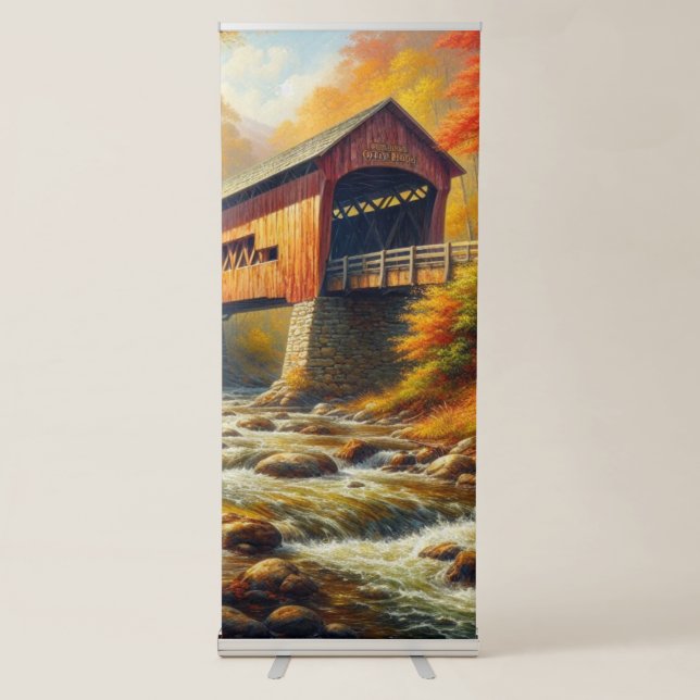 classic, autumn covered bridge retractable banner (Front)