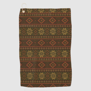 Classic Autumn/fall fair isle/colorwork patterned Golf Towel