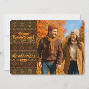 Classic Autumn/fall fair isle/colorwork patterned  Invitation