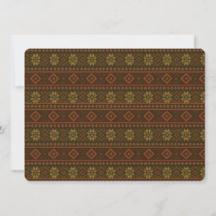 Classic Autumn/fall fair isle/colorwork patterned Invitation
