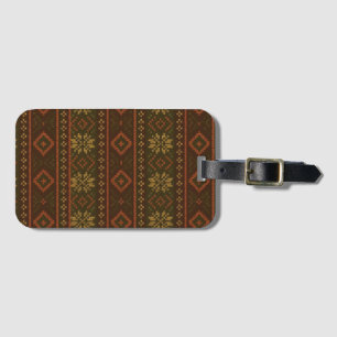 Classic Autumn/fall fair isle/colorwork patterned Luggage Tag
