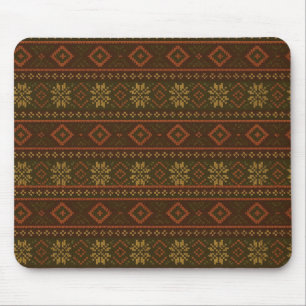Classic Autumn/fall fair isle/colorwork patterned Mouse Mat