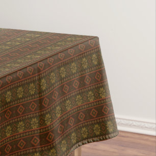 Classic Autumn/fall fair isle/colorwork patterned  Tablecloth