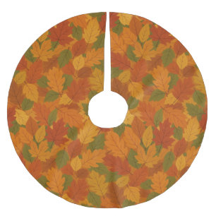 Classic Autumn/fall leaves patterned  Brushed Polyester Tree Skirt