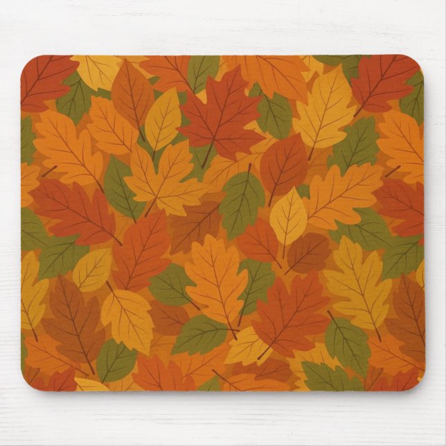 Classic Autumn/fall leaves patterned  Mouse Mat (Front)