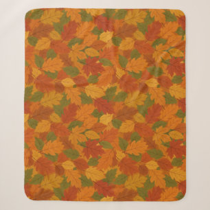Classic Autumn/fall leaves patterned Sherpa Blanket