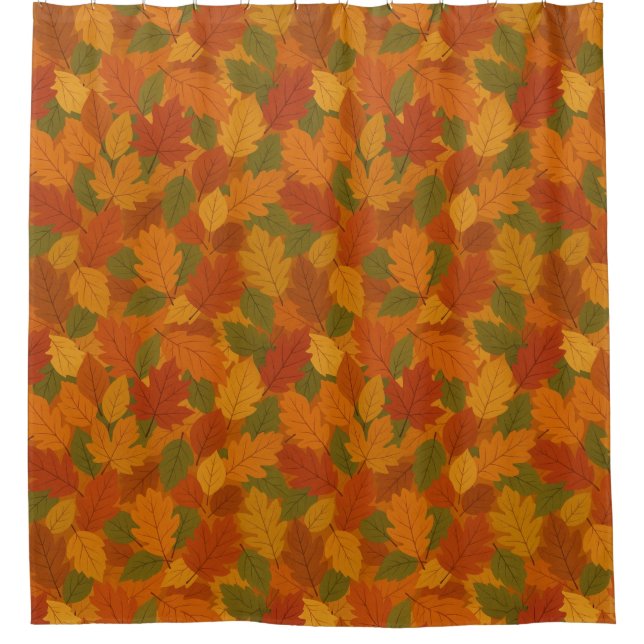 Classic Autumn/fall leaves patterned  Shower Curtain (Front)