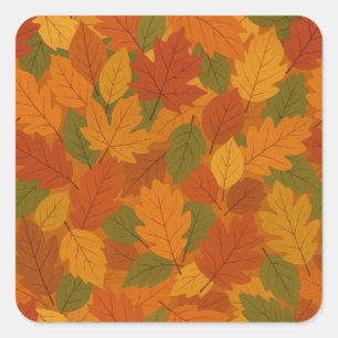 Classic Autumn/fall leaves patterned Square Sticker
