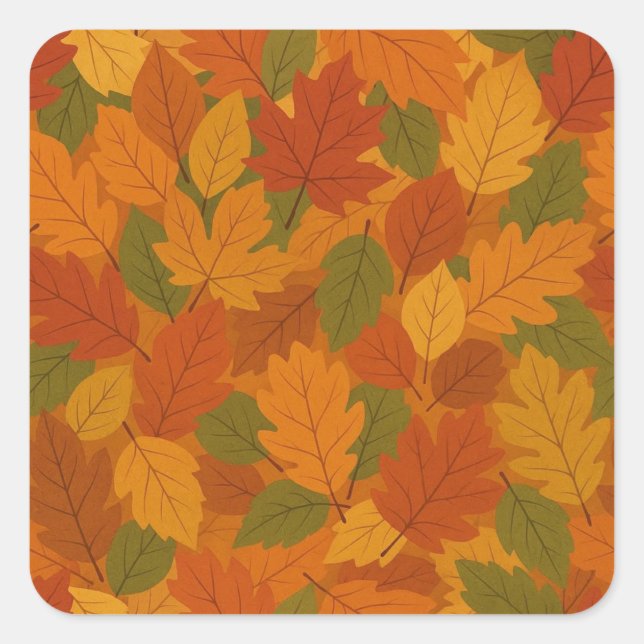 Classic Autumn/fall leaves patterned  Square Sticker (Front)