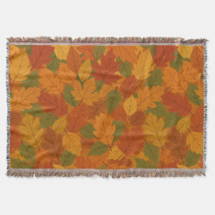 Classic Autumn/fall leaves patterned Throw Blanket