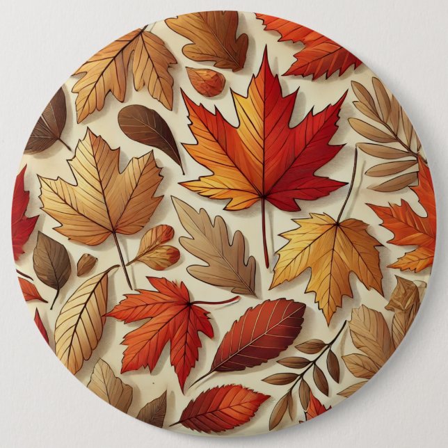 classic Autumn leaves 6 Cm Round Badge (Front)