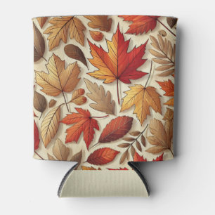 classic Autumn leaves Can Cooler