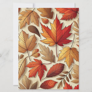 Classic autumn leaves holiday card
