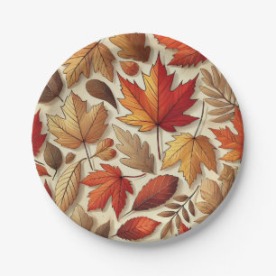 classic Autumn leaves Paper Plate