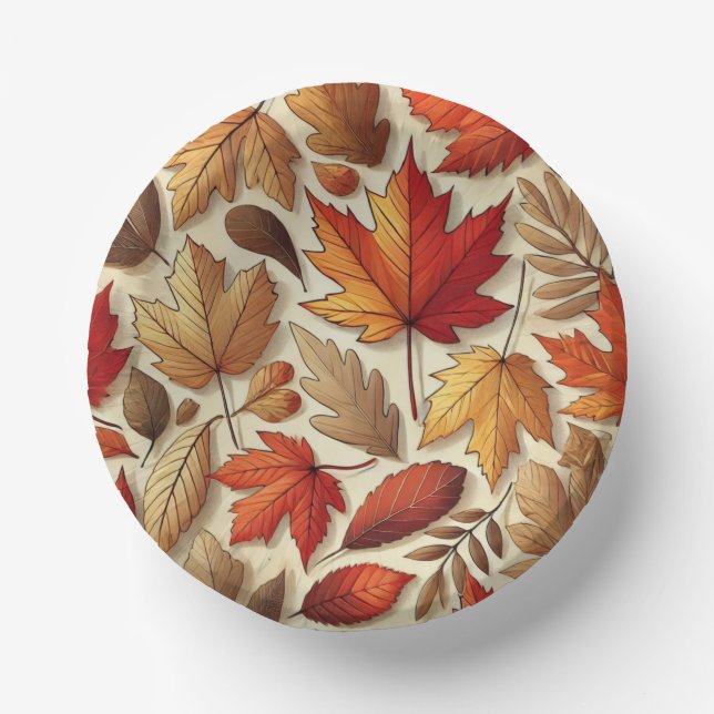 classic Autumn leaves Paper Plate (Front)
