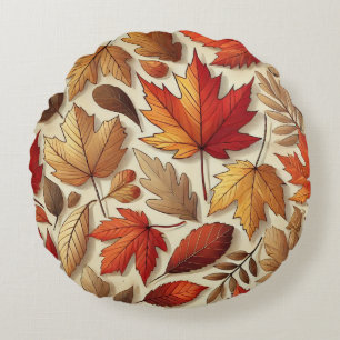 classic Autumn leaves Round Cushion