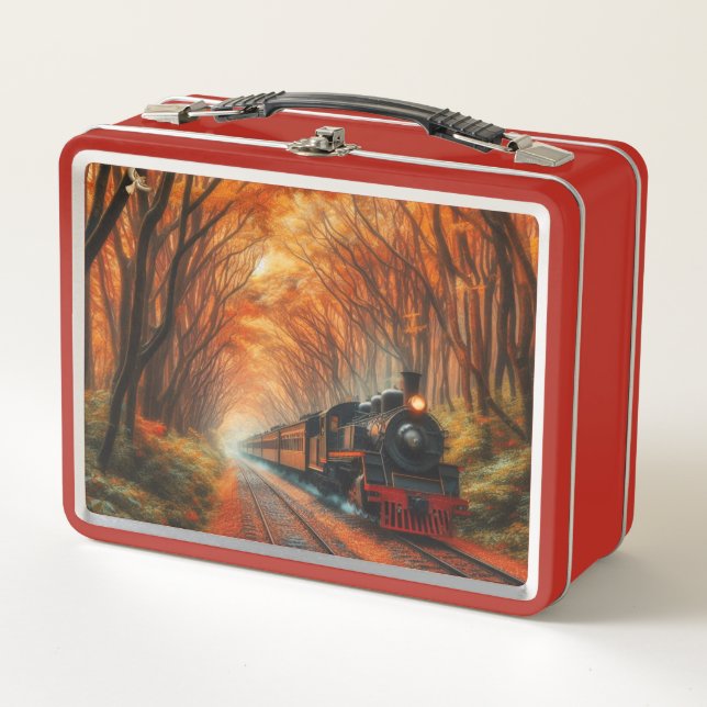 classic Autumn train Metal Lunch Box (Front)