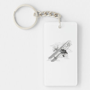 Classic Aviation Biplane Key Ring